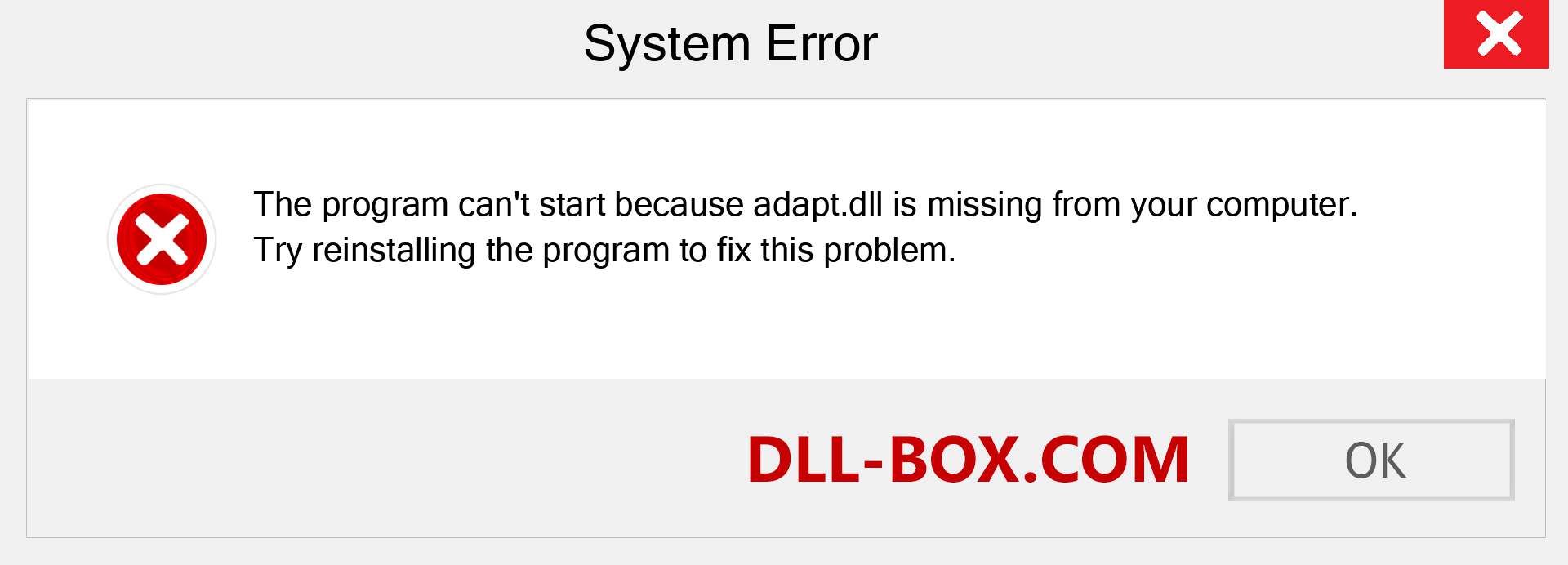  adapt.dll file is missing?. Download for Windows 7, 8, 10 - Fix  adapt dll Missing Error on Windows, photos, images